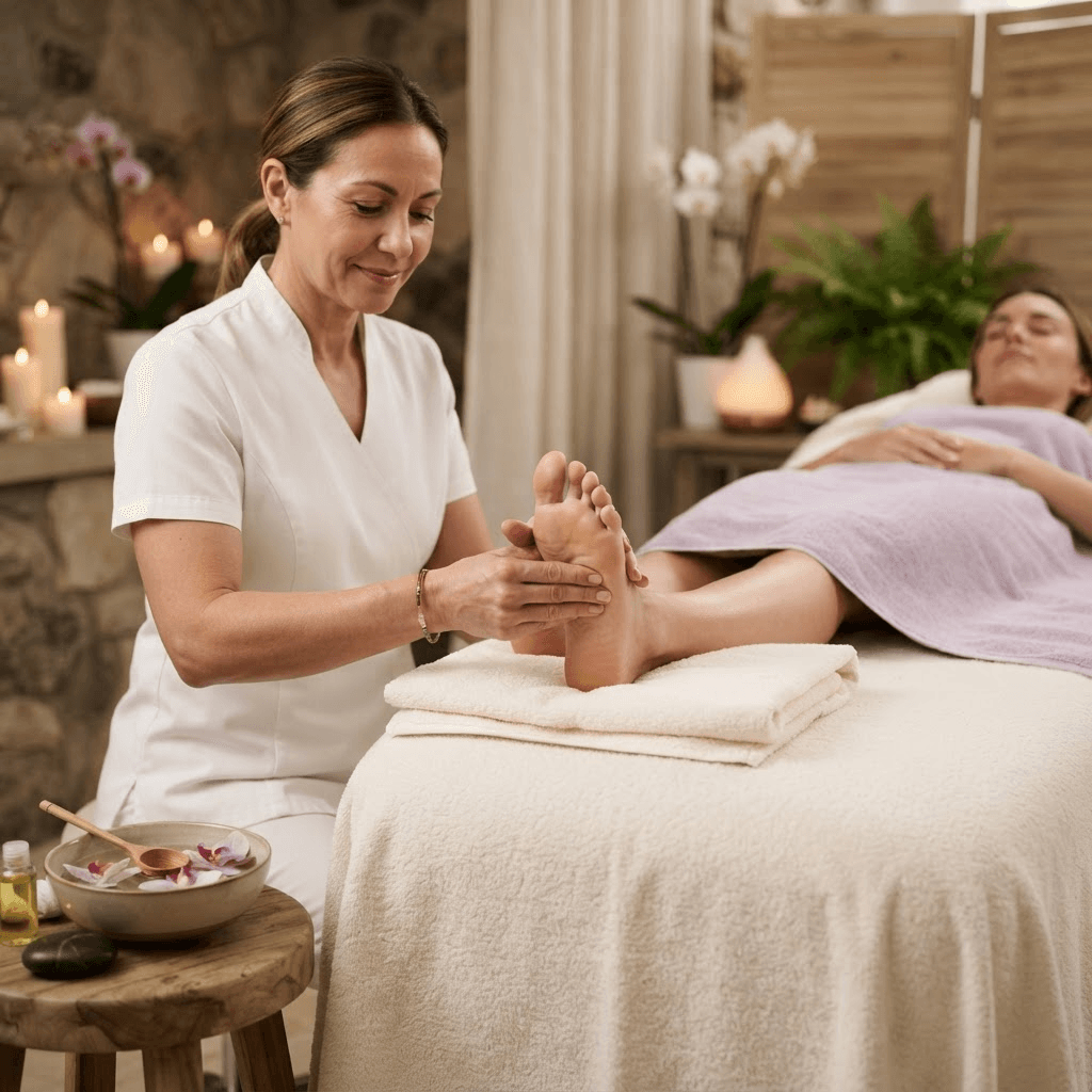 Reflexology Massage treatment setting